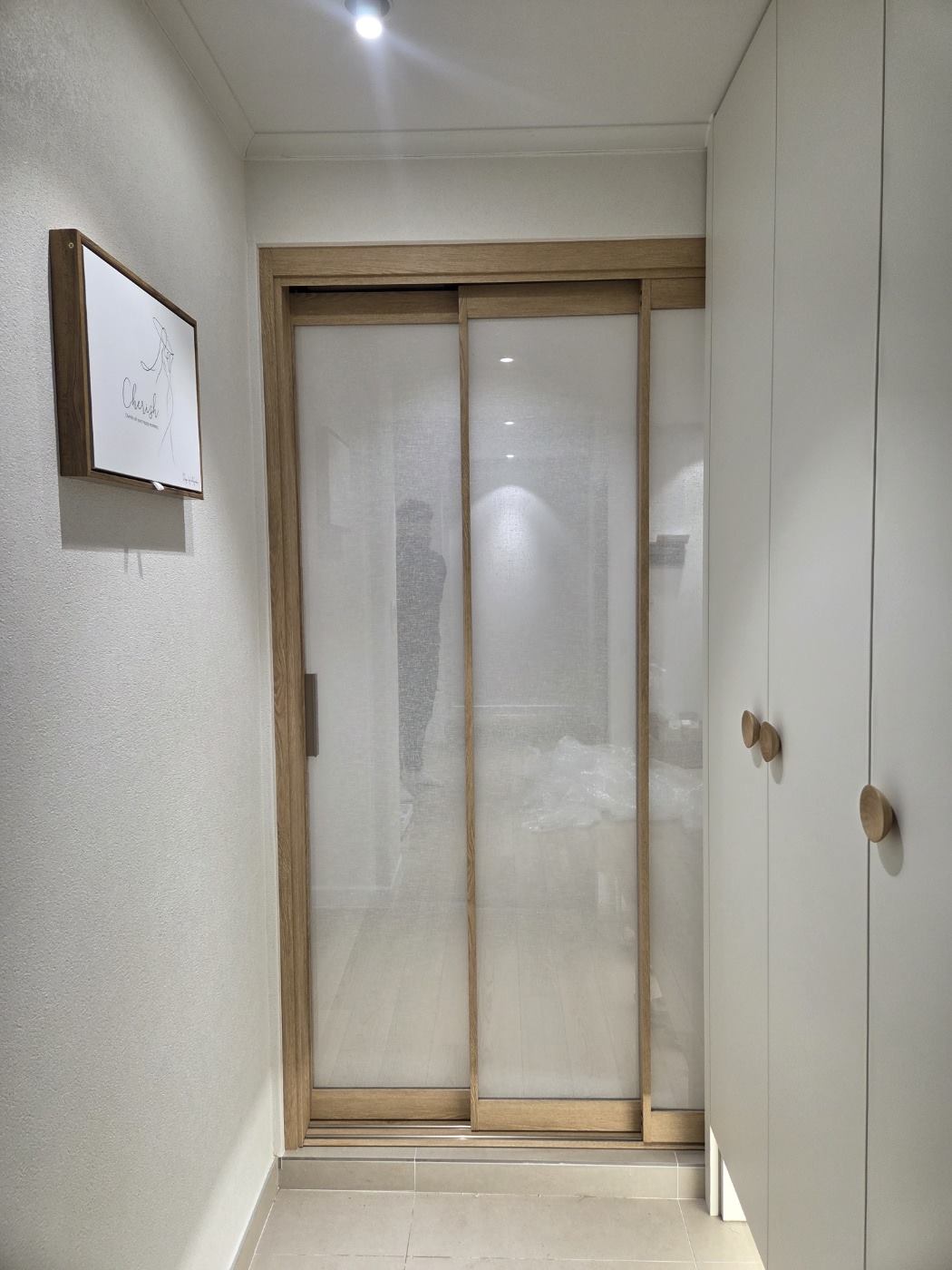 하양 금락우방 32평 원목 슬라이딩 중문